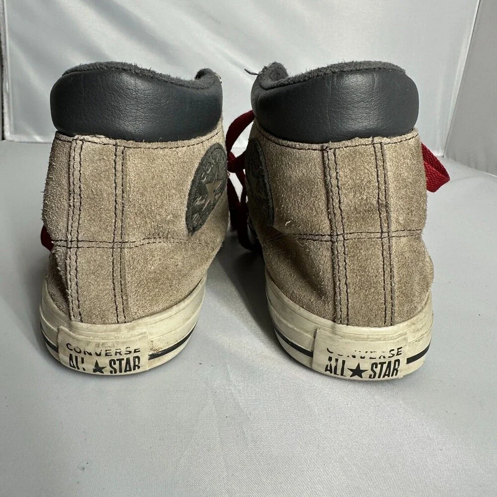 Converse All Star High Top Shoes Brown Sued Leather Mens Size 4